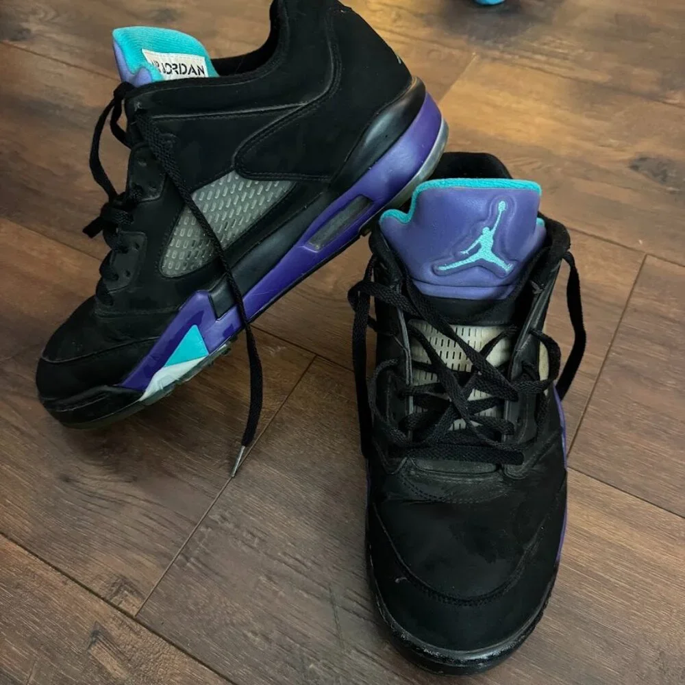 Nike Air Jordan Retro V 5 Low Golf Shoe Black Grape Spike Mens